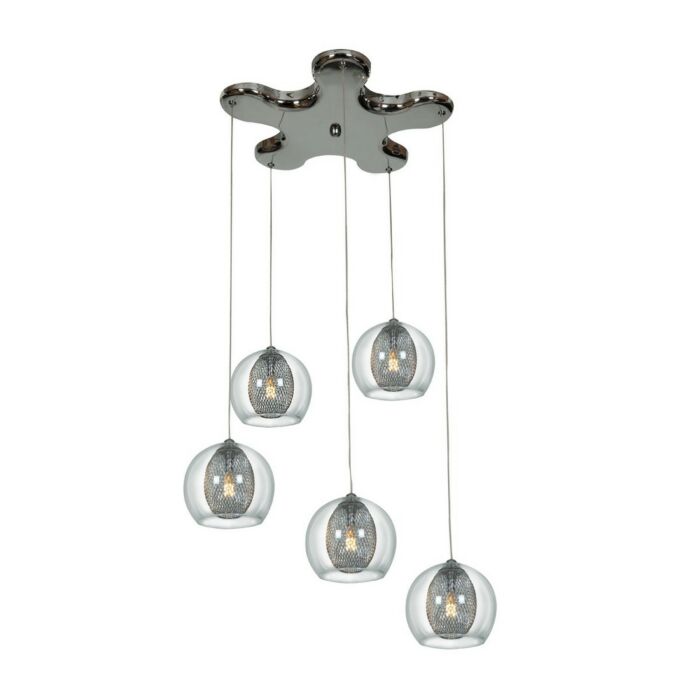 Access Aeria 5 Light Pendant Light in Chrome