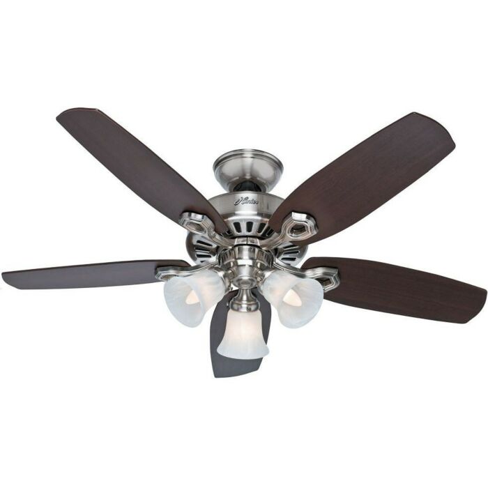 Hunter Builder 3 Light 42 Inch Indoor Ceiling Fan in Brushed Nickel