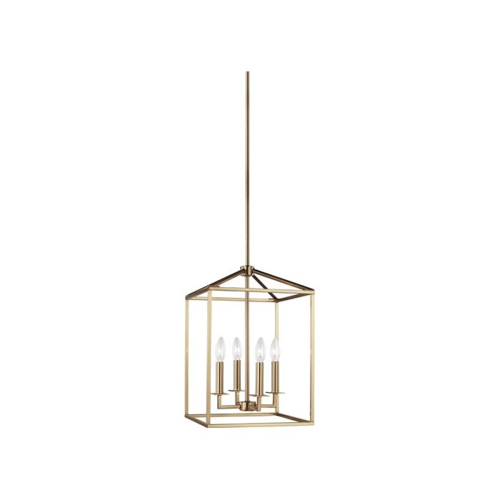 Sea Gull Perryton 4 Light Foyer Light in Satin Brass