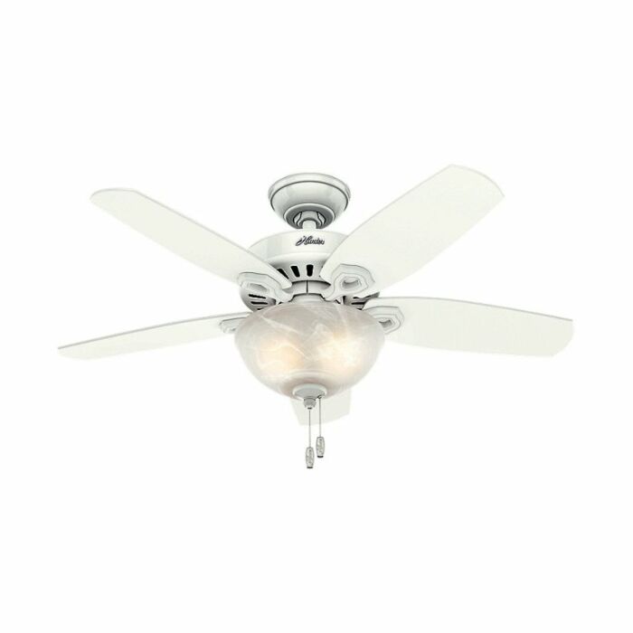 Hunter Builder 2 Light 42 Inch Indoor Ceiling Fan in Snow White