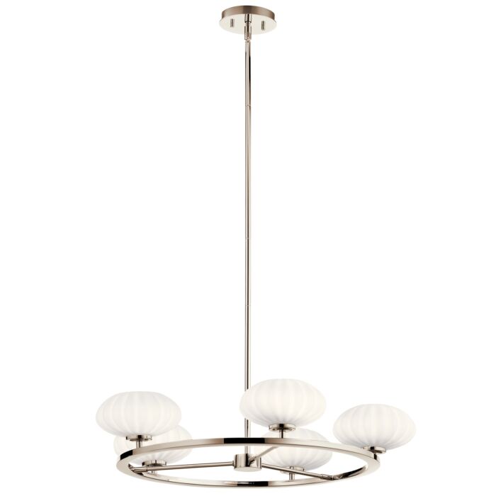 Kichler Pim 6 Light Contemporary Chandelier in Polished Nickel