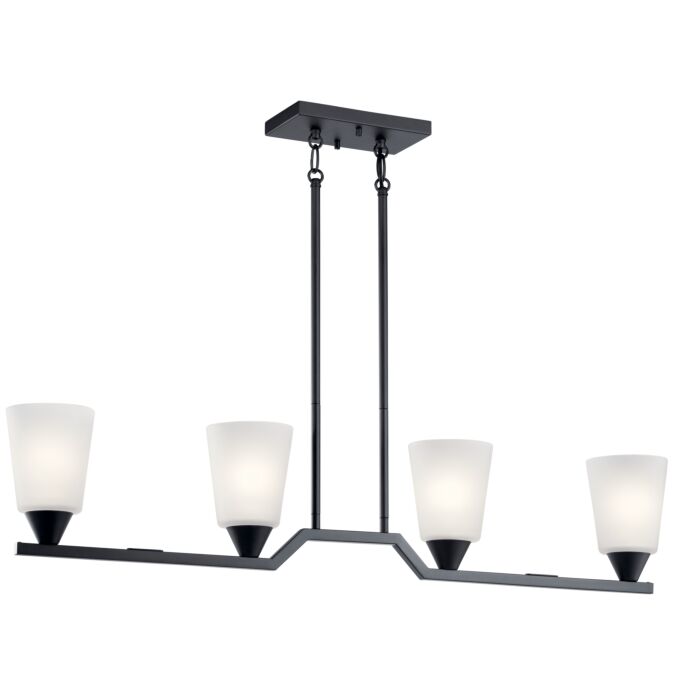 Kichler Skagos 4 Light Contemporary Chandelier in Black