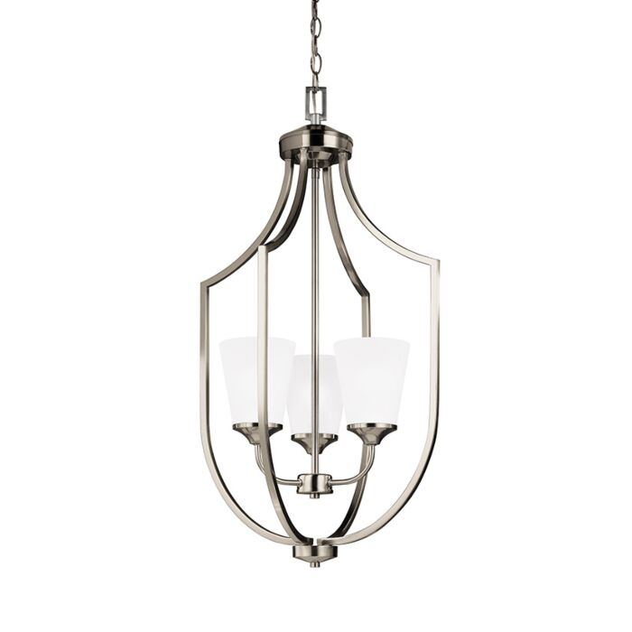 Sea Gull Hanford 3 Light Foyer Light in Brushed Nickel