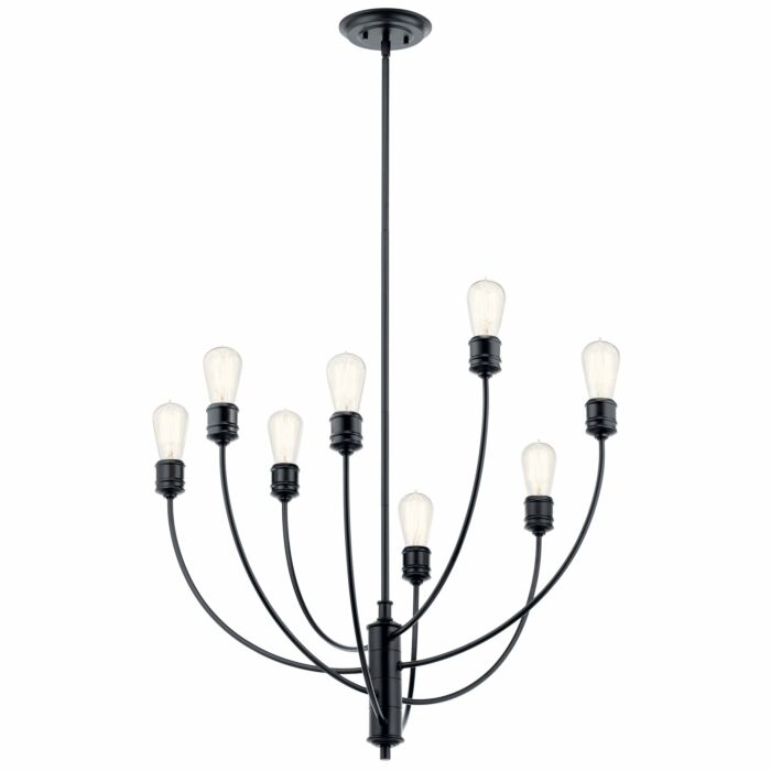 Kichler Hatton 8 Light Transitional Chandelier in Black