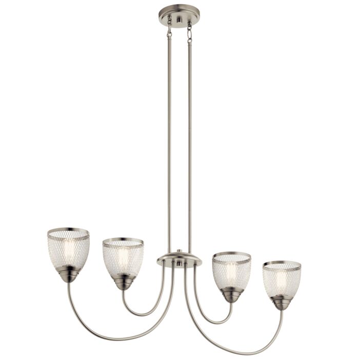 Kichler Voclain 4 Light Industrial Chandelier in Brushed Nickel