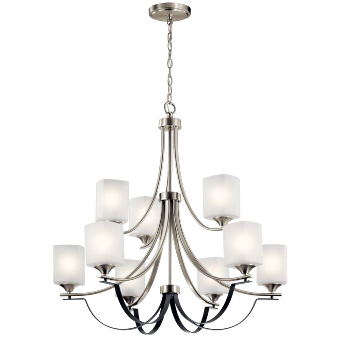 Kichler Tula 9 Light Transitional Chandelier in Brushed Nickel