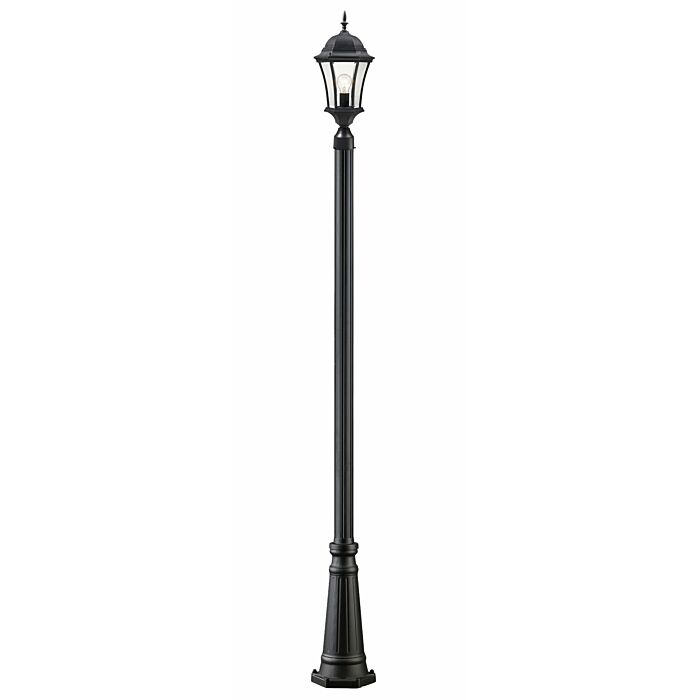 Z Lite Wakefield 1 Light Outdoor Post Mounted Fixture Light In Black