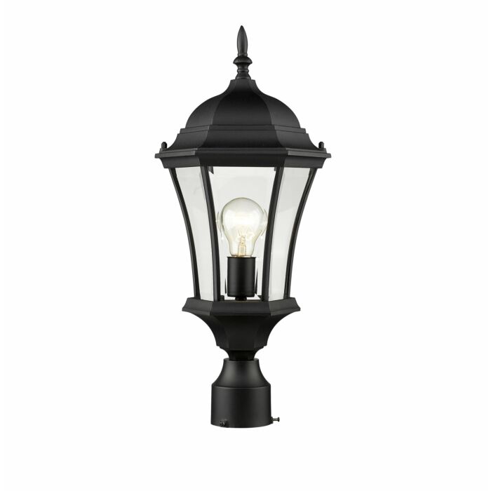 Z Lite Wakefield 1 Light Outdoor Post Mount Fixture Light In Black