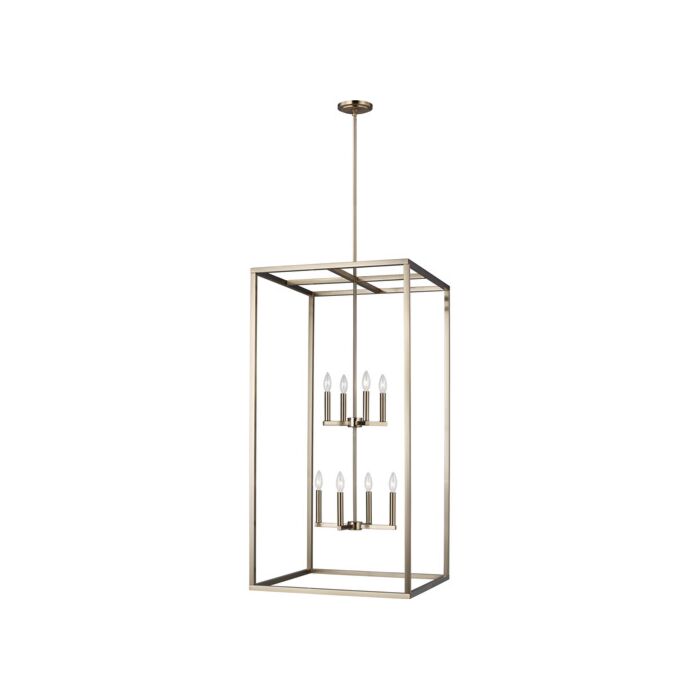 Sea Gull Moffet Street 8 Light Foyer Light in Satin Brass