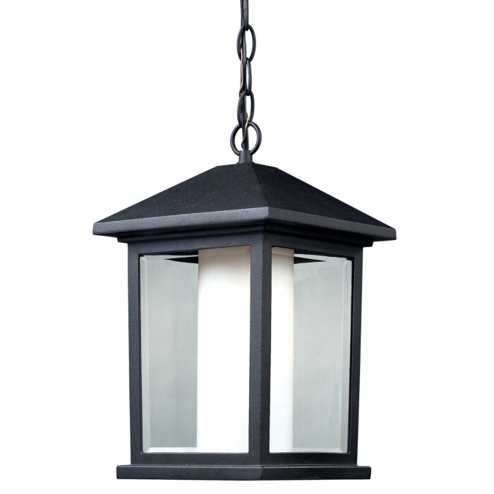 Z Lite Mesa 1 Light Outdoor Chain Mount Ceiling Fixture Light In Black
