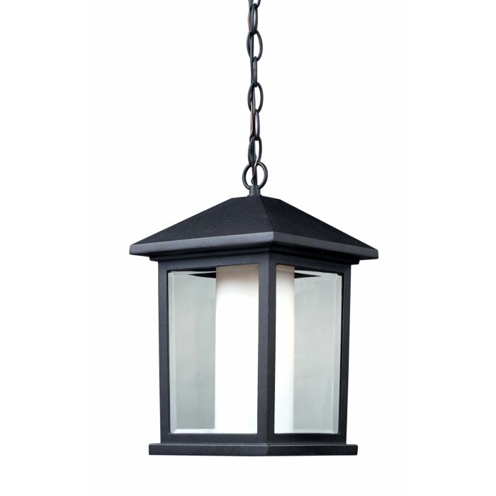 Z Lite Mesa 1 Light Outdoor Chain Mount Ceiling Fixture Light In Black