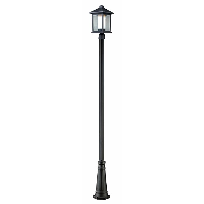 Z Lite Mesa 1 Light Outdoor Post Mounted Fixture Light In Black