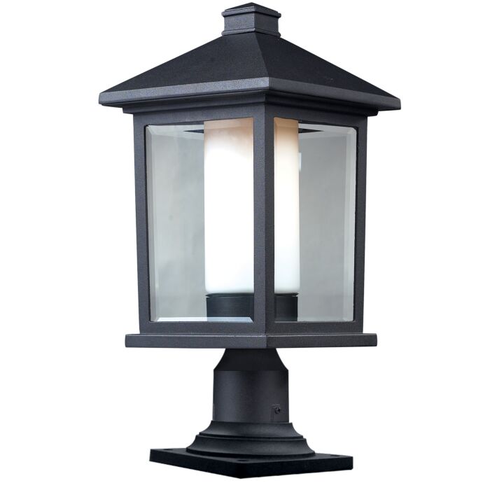 Z Lite Mesa 1 Light Outdoor Pier Mounted Fixture Light In Black