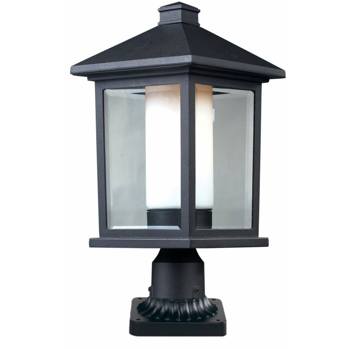 Z Lite Mesa 1 Light Outdoor Pier Mounted Fixture Light In Black