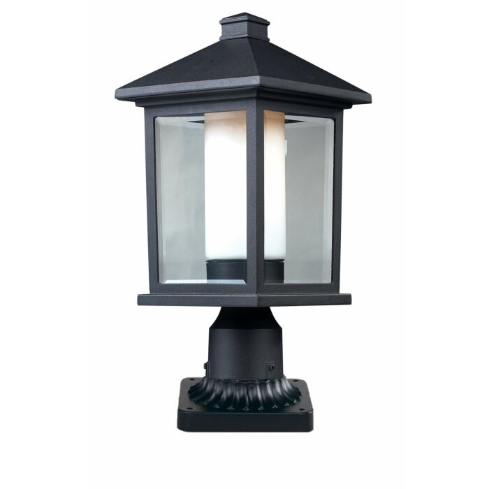 Z Lite Mesa 1 Light Outdoor Pier Mounted Fixture Light In Black