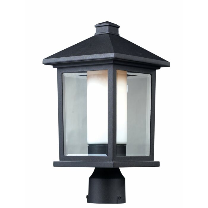Z Lite Mesa 1 Light Outdoor Post Mount Fixture Light In Black