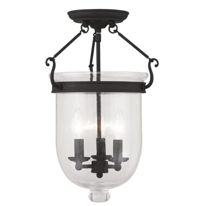 Jefferson 3-Light Ceiling Mount in Black