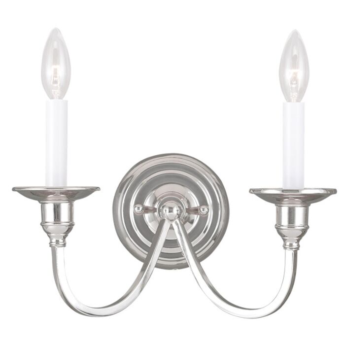 Cranford 2-Light Wall Sconce in Polished Nickel