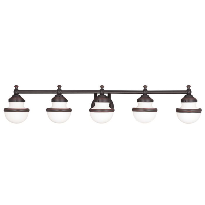 Oldwick 5-Light Bathroom Vanity Light in Hand Applied Olde Bronze
