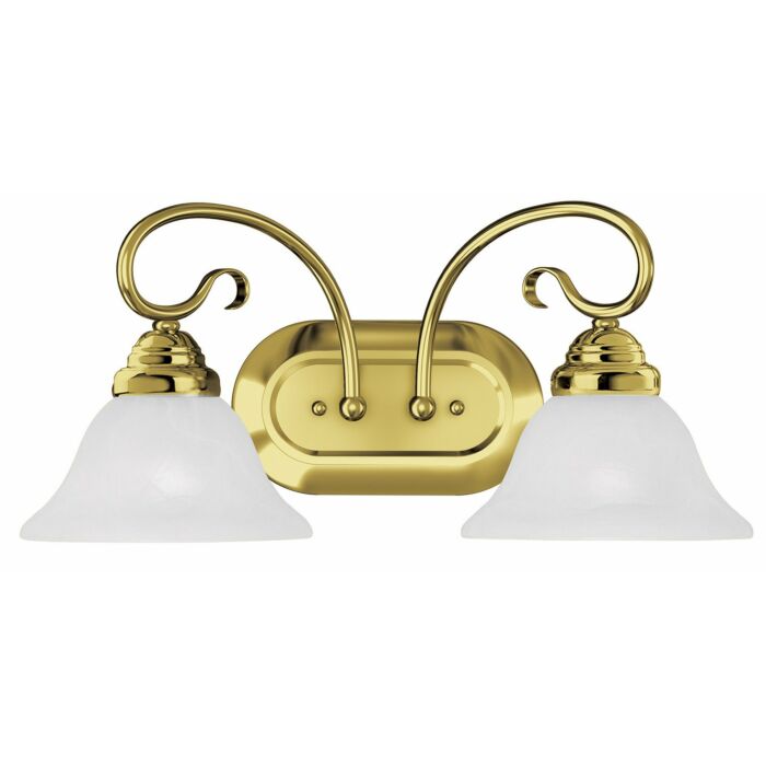 Coronado 2-Light Bathroom Vanity Light in Polished Brass