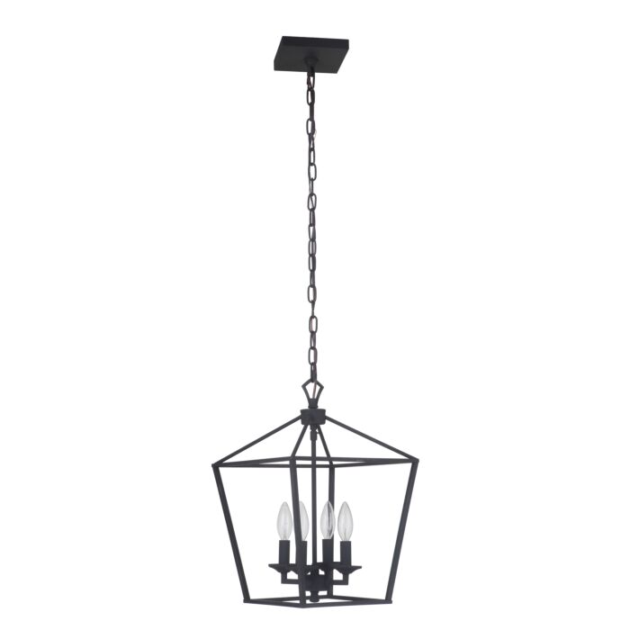 Craftmade Flynt 4 Light 12 Inch Foyer Light in Flat Black