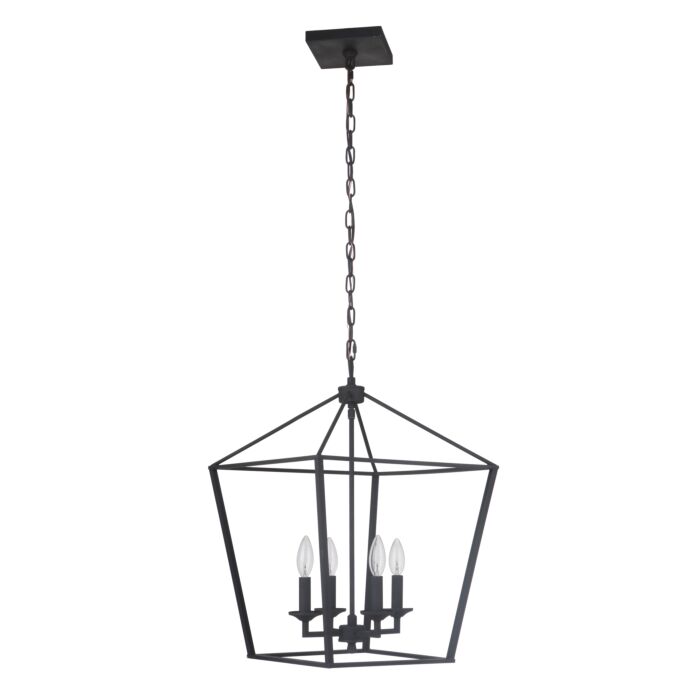 Craftmade Flynt 4 Light 16 Inch Foyer Light in Flat Black