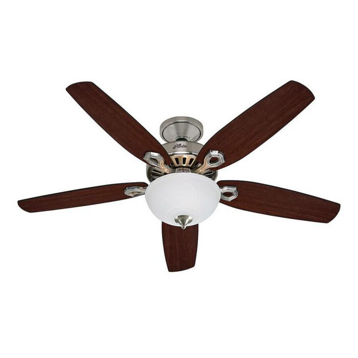 Hunter Builder Deluxe 2 Light 52 Inch Indoor Ceiling Fan in Brushed Nickel