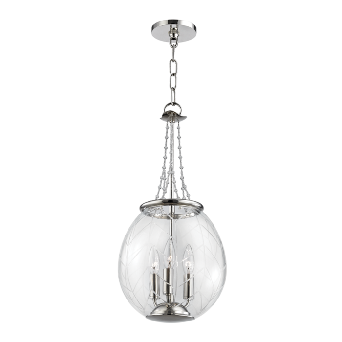 Hudson Valley Pierce 3 Light 22 Inch Pendant Light in Polished Nickel