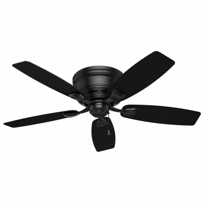 Hunter Sea Wind 48 Inch Indoor/Outdoor Flush Mount Ceiling Fan in Matte Black