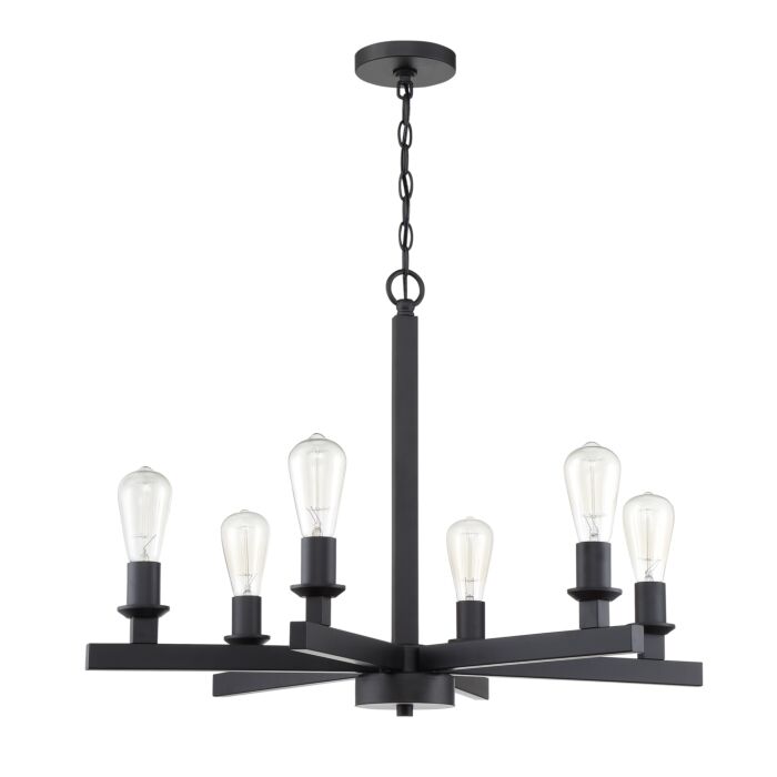 Craftmade Chicago 6 Light Chandelier in Flat Black