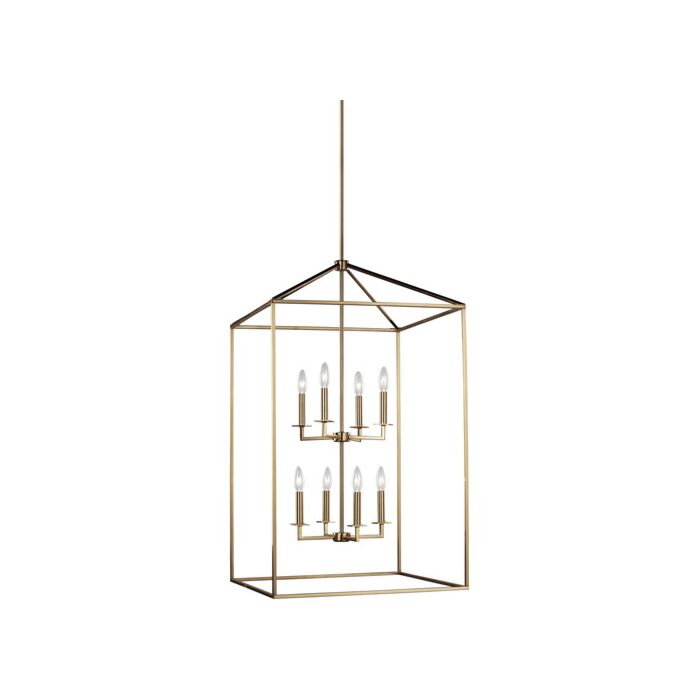 Sea Gull Perryton 8 Light Foyer Light in Satin Brass