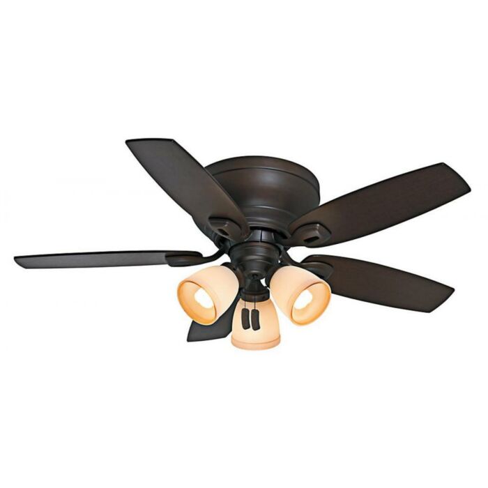 Casablanca Durant 3 Light 44 Inch Indoor Flush Mount Ceiling Fan in Maiden Bronze