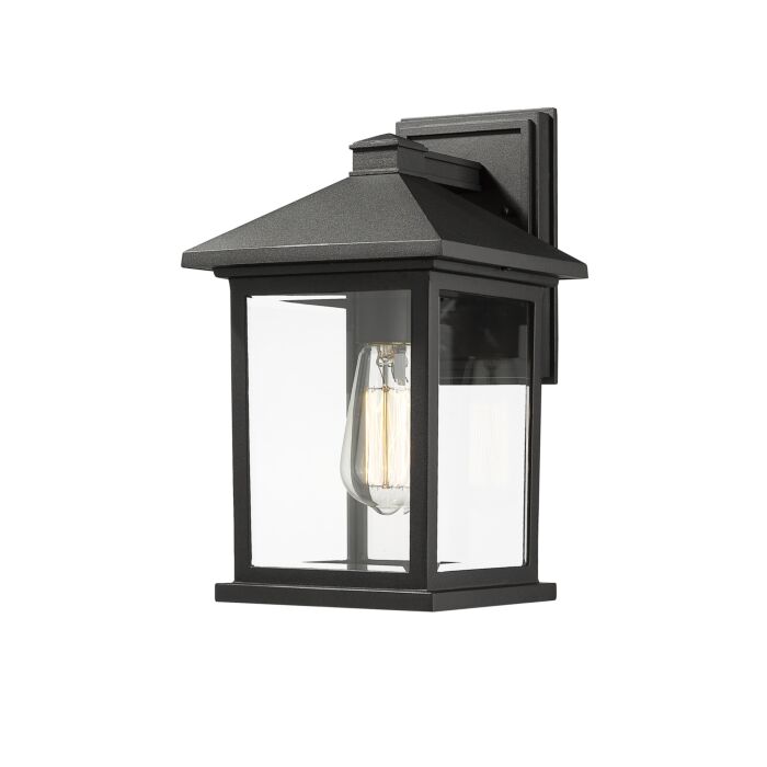 Z Lite Portland 1 Light Outdoor Wall Sconce In Black