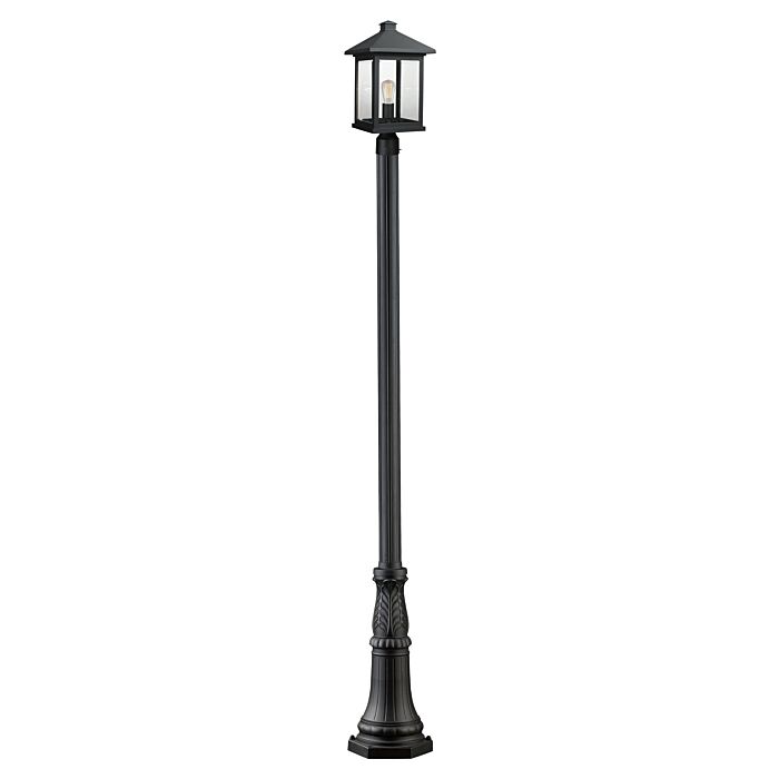 Z Lite Portland 1 Light Outdoor Post Mounted Fixture Light In Black