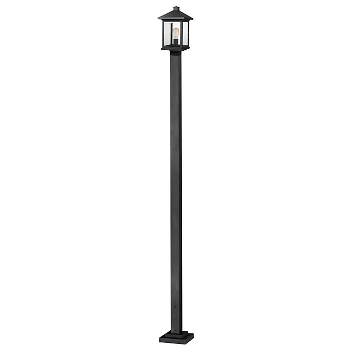 Z Lite Portland 1 Light Outdoor Post Mounted Fixture Light In Black