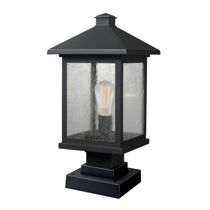 Z Lite Portland 1 Light Outdoor Pier Mounted Fixture Light In Oil Rubbed Bronze