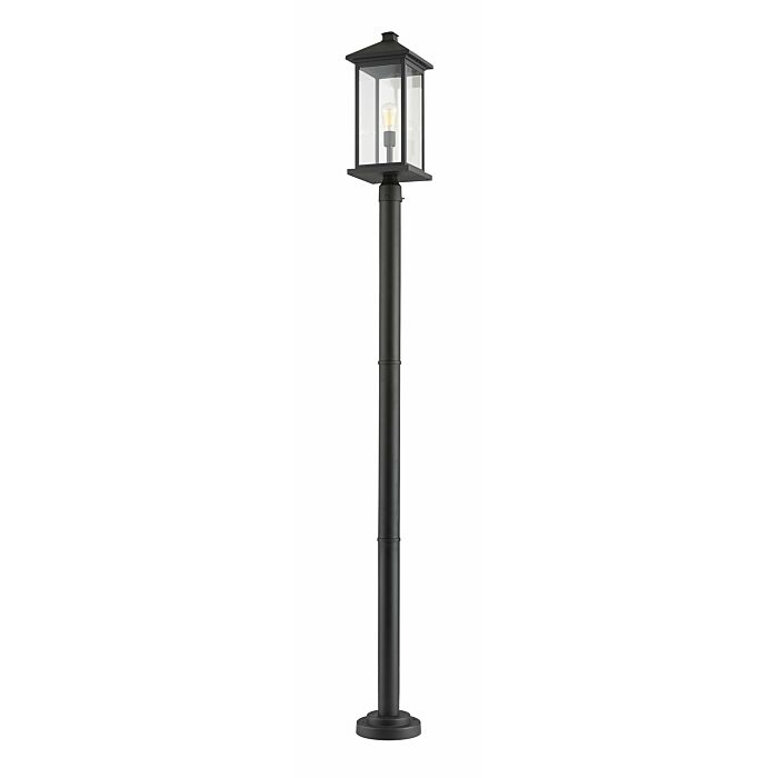 Z Lite Portland 1 Light Outdoor Post Mounted Fixture Light In Black