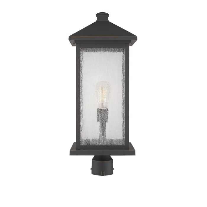 Z Lite Portland 1 Light Outdoor Post Mount Fixture Light In Oil Rubbed Bronze