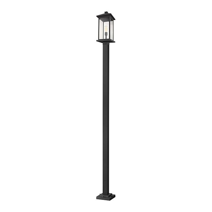 Z Lite Portland 1 Light Outdoor Post Mounted Fixture Light In Black