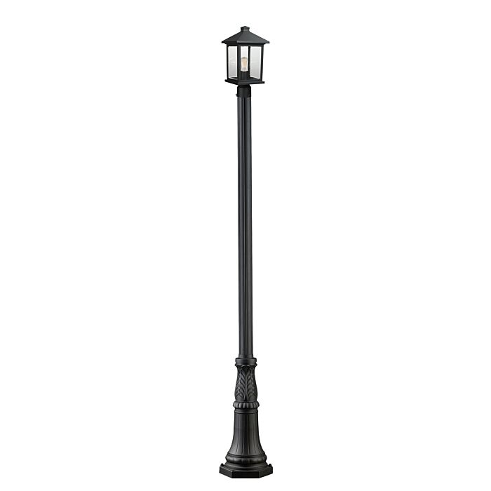 Z Lite Portland 1 Light Outdoor Post Mounted Fixture Light In Black