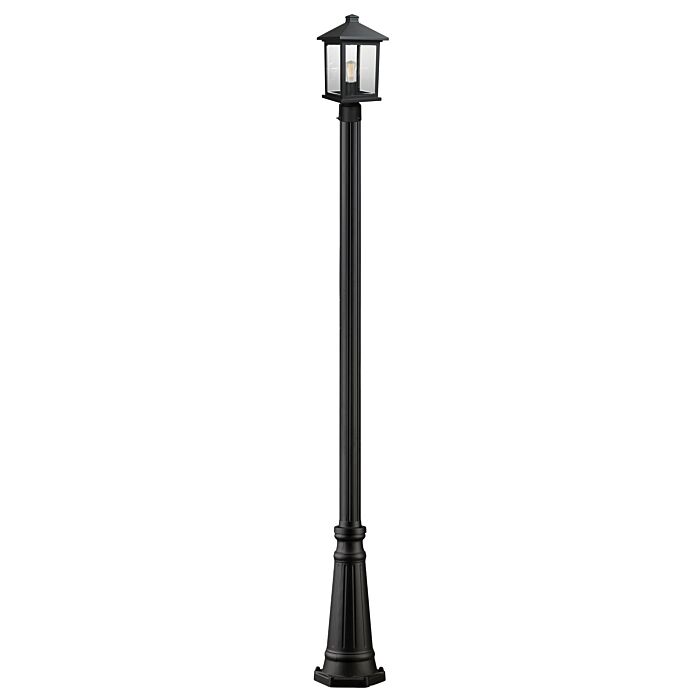 Z Lite Portland 1 Light Outdoor Post Mounted Fixture Light In Black