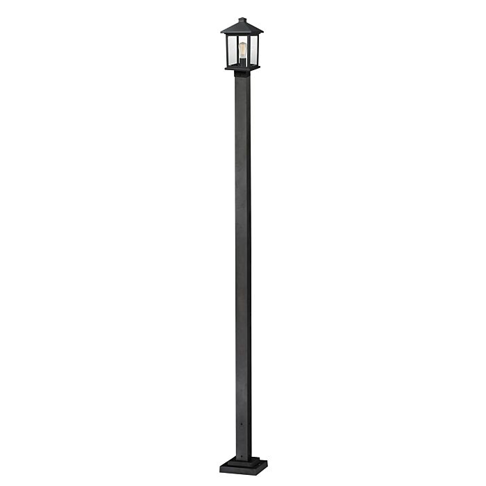 Z Lite Portland 1 Light Outdoor Post Mounted Fixture Light In Black