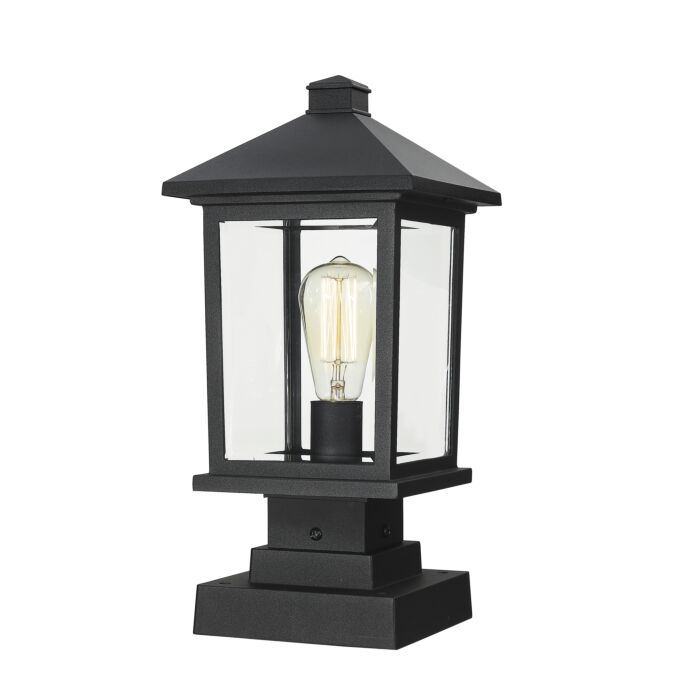 Z Lite Portland 1 Light Outdoor Pier Mounted Fixture Light In Black