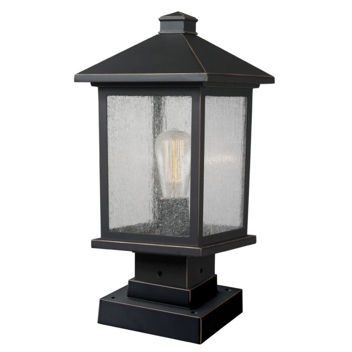 Z Lite Portland 1 Light Outdoor Pier Mounted Fixture Light In Oil Rubbed Bronze