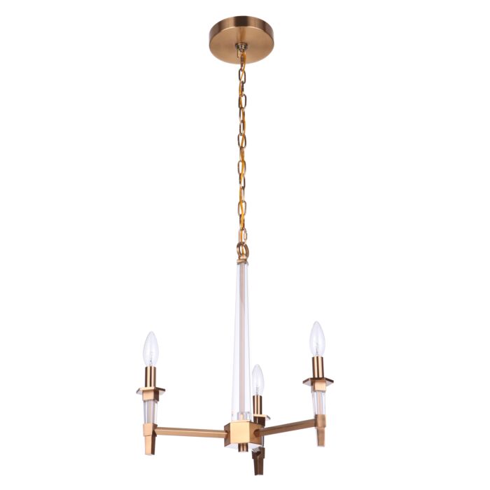 Craftmade Tarryn 3 Light Chandelier in Satin Brass