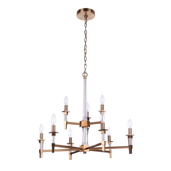 Craftmade Tarryn 9 Light Chandelier in Satin Brass