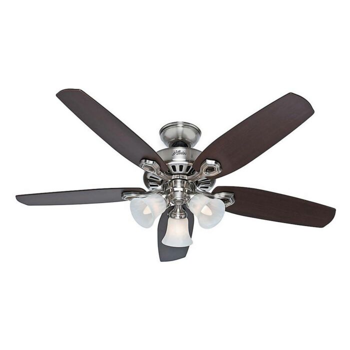 Hunter Builder Plus 3 Light 52 Inch Indoor Ceiling Fan in Brushed Nickel