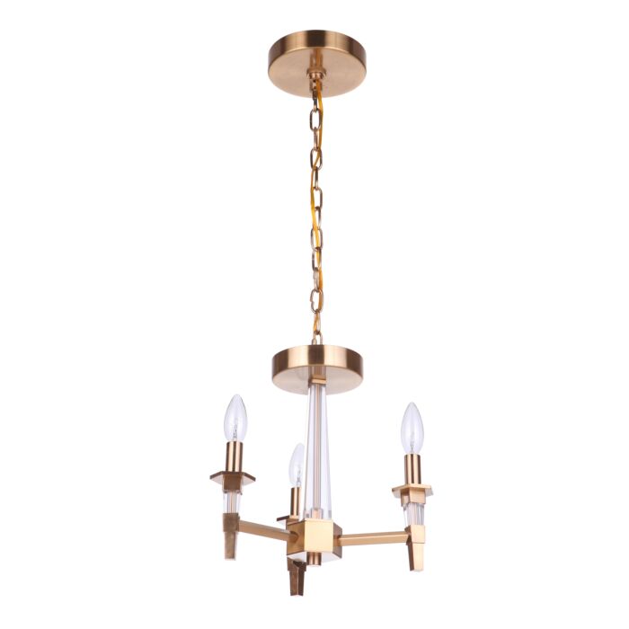 Craftmade Tarryn 3 Light Chandelier in Satin Brass