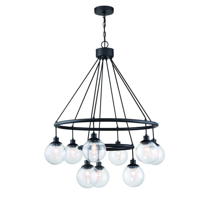Craftmade Que 9 Light Chandelier in Flat Black