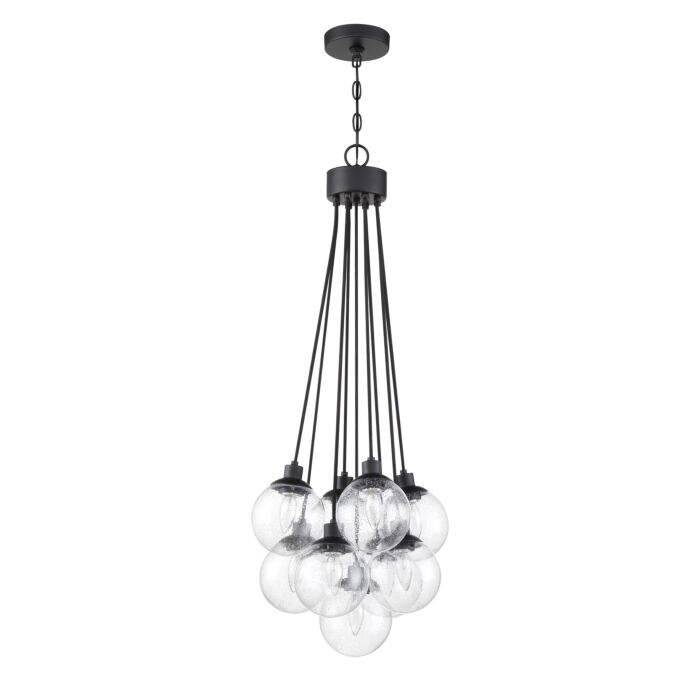 Craftmade Que 9 Light Chandelier in Flat Black